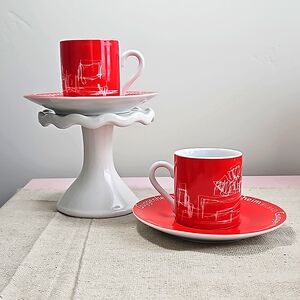 Guggenheim Bilbao Demitasse Cup & Saucer, Set of 2